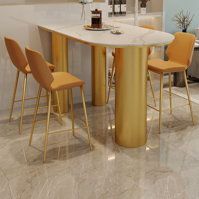 White Stone Top Counter Set Modern 1/2/5 Pieces Indoor Bar Stool and Table Set Clearhalo 'Bar Furniture' 'furn' 'furn_home_bar_bar_sets' 'Furniture' 'Home Bars & Bar Sets' 'home_bar_bar_sets' 'Kitchen & Dining Furniture' 5850500
