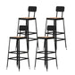 Industrial Table and Stool Set 1/4/7 Pcs Solid Wood Bar Table with Iron Base Stools Black-Brown 30"H Stools (Set of 4) Clearhalo 'Bar Furniture' 'furn' 'furn_home_bar_bar_sets' 'Furniture' 'Home Bars & Bar Sets' 'home_bar_bar_sets' 'Kitchen & Dining Furniture' 5850512