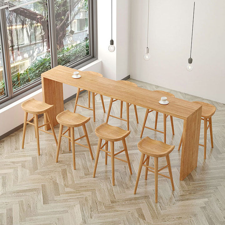 1/5/9 Pieces Luxurious Rectangular Pub Table Set Wooden Counter Table with Backless Stools Clearhalo 'Bar Furniture' 'furn' 'furn_home_bar_bar_sets' 'Furniture' 'Home Bars & Bar Sets' 'home_bar_bar_sets' 'Kitchen & Dining Furniture' 5850553