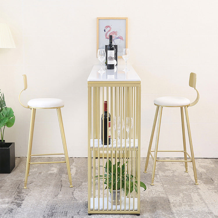 Glam Stone Bar Table Set 1/2/3 Pieces Rectangular Counter Set Clearhalo 'Bar Furniture' 'furn' 'furn_home_bar_bar_sets' 'Furniture' 'Home Bars & Bar Sets' 'home_bar_bar_sets' 'Kitchen & Dining Furniture' 5850565