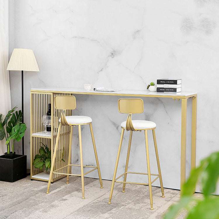 Glam Stone Bar Table Set 1/2/3 Pieces Rectangular Counter Set Clearhalo 'Bar Furniture' 'furn' 'furn_home_bar_bar_sets' 'Furniture' 'Home Bars & Bar Sets' 'home_bar_bar_sets' 'Kitchen & Dining Furniture' 5850571