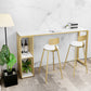 Glam Stone Bar Table Set 1/2/3 Pieces Rectangular Counter Set Clearhalo 'Bar Furniture' 'furn' 'furn_home_bar_bar_sets' 'Furniture' 'Home Bars & Bar Sets' 'home_bar_bar_sets' 'Kitchen & Dining Furniture' 5850574
