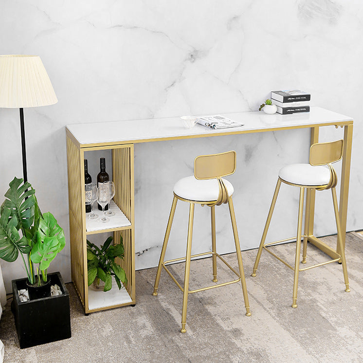 Glam Stone Bar Table Set 1/2/3 Pieces Rectangular Counter Set Clearhalo 'Bar Furniture' 'furn' 'furn_home_bar_bar_sets' 'Furniture' 'Home Bars & Bar Sets' 'home_bar_bar_sets' 'Kitchen & Dining Furniture' 5850574