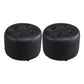 Modern Tufted Ottoman Water Resistant Genuine Leather Round Foot Stool Ottoman Black 2 Piece Set Clearhalo 'furn' 'furn_ottomans_poufs' 'Furniture' 'Living Room Furniture' 'Ottomans & Poufs' 'ottomans_poufs' 5851087