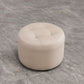 Modern Tufted Ottoman Water Resistant Genuine Leather Round Foot Stool Ottoman Light Gray 1 Piece Clearhalo 'furn' 'furn_ottomans_poufs' 'Furniture' 'Living Room Furniture' 'Ottomans & Poufs' 'ottomans_poufs' 5851096