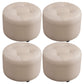 Modern Tufted Ottoman Water Resistant Genuine Leather Round Foot Stool Ottoman Light Gray 4 Piece Set Clearhalo 'furn' 'furn_ottomans_poufs' 'Furniture' 'Living Room Furniture' 'Ottomans & Poufs' 'ottomans_poufs' 5851100