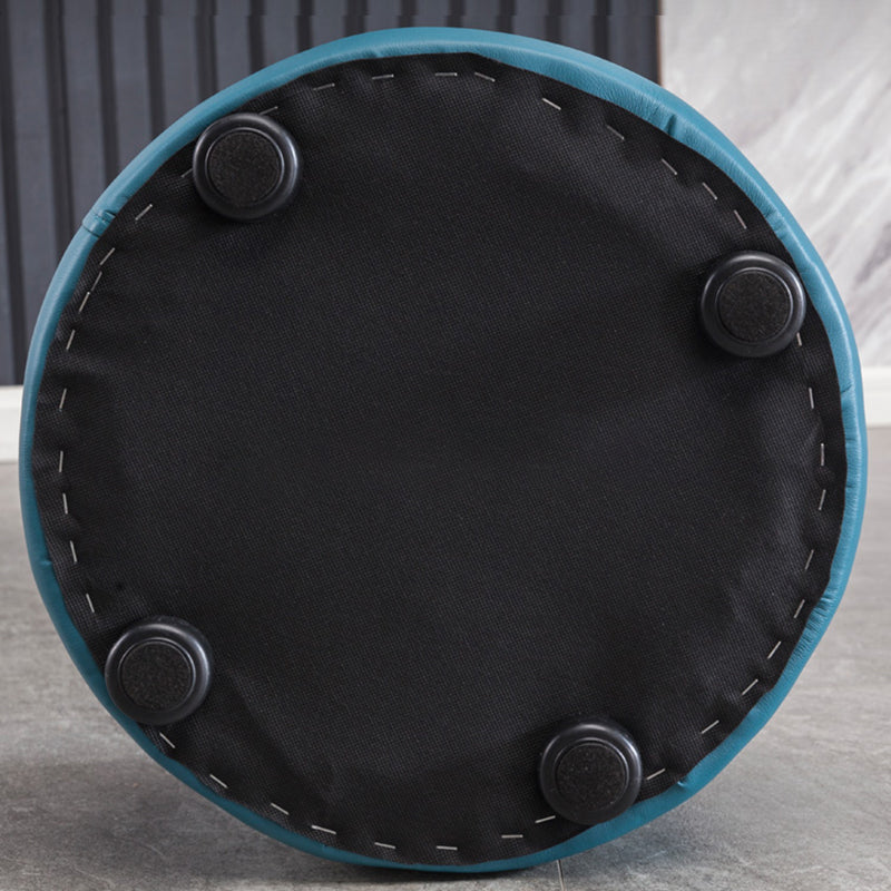 Modern Tufted Ottoman Water Resistant Genuine Leather Round Foot Stool Ottoman Clearhalo 'furn' 'furn_ottomans_poufs' 'Furniture' 'Living Room Furniture' 'Ottomans & Poufs' 'ottomans_poufs' 5851101