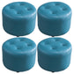 Modern Tufted Ottoman Water Resistant Genuine Leather Round Foot Stool Ottoman Blue 4 Piece Set Clearhalo 'furn' 'furn_ottomans_poufs' 'Furniture' 'Living Room Furniture' 'Ottomans & Poufs' 'ottomans_poufs' 5851106
