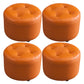 Modern Tufted Ottoman Water Resistant Genuine Leather Round Foot Stool Ottoman Orange 4 Piece Set Clearhalo 'furn' 'furn_ottomans_poufs' 'Furniture' 'Living Room Furniture' 'Ottomans & Poufs' 'ottomans_poufs' 5851116