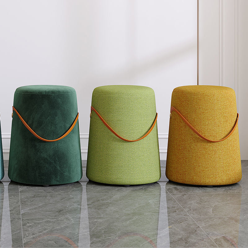 Contemporary Footstool Ottoman Fabric Upholstered Portable Round Ottoman Clearhalo 'furn' 'furn_ottomans_poufs' 'Furniture' 'Living Room Furniture' 'Ottomans & Poufs' 'ottomans_poufs' 5851121
