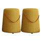 Contemporary Footstool Ottoman Fabric Upholstered Portable Round Ottoman Yellow 2 Piece Set Clearhalo 'furn' 'furn_ottomans_poufs' 'Furniture' 'Living Room Furniture' 'Ottomans & Poufs' 'ottomans_poufs' 5851127