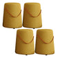 Contemporary Footstool Ottoman Fabric Upholstered Portable Round Ottoman Yellow 4 Piece Set Clearhalo 'furn' 'furn_ottomans_poufs' 'Furniture' 'Living Room Furniture' 'Ottomans & Poufs' 'ottomans_poufs' 5851130
