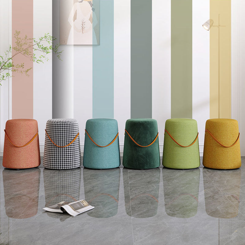 Contemporary Footstool Ottoman Fabric Upholstered Portable Round Ottoman Clearhalo 'furn' 'furn_ottomans_poufs' 'Furniture' 'Living Room Furniture' 'Ottomans & Poufs' 'ottomans_poufs' 5851135