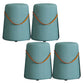 Contemporary Footstool Ottoman Fabric Upholstered Portable Round Ottoman Lake Blue 4 Piece Set Clearhalo 'furn' 'furn_ottomans_poufs' 'Furniture' 'Living Room Furniture' 'Ottomans & Poufs' 'ottomans_poufs' 5851136