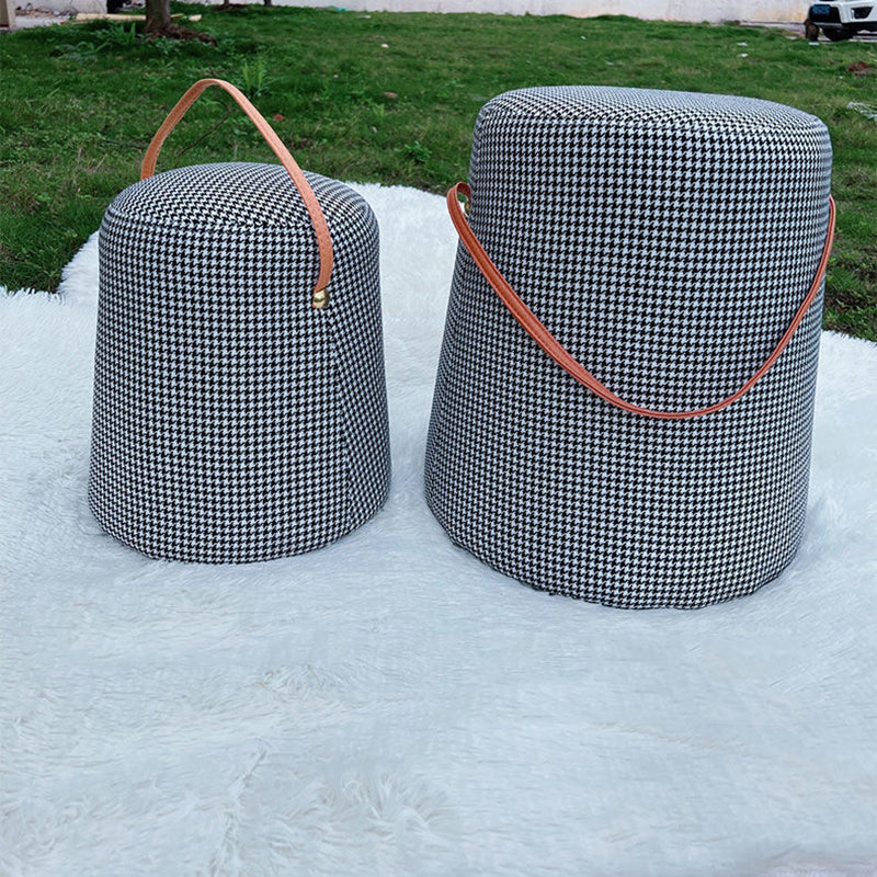 Contemporary Footstool Ottoman Fabric Upholstered Portable Round Ottoman Clearhalo 'furn' 'furn_ottomans_poufs' 'Furniture' 'Living Room Furniture' 'Ottomans & Poufs' 'ottomans_poufs' 5851142