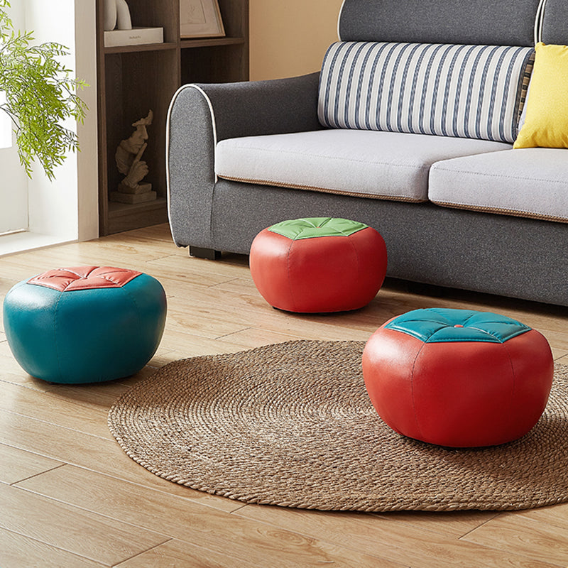 Stain Resistant Pouf Ottoman Faux Leather Specialty Contemporary Ottoman