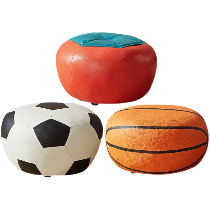 Stain Resistant Pouf Ottoman Faux Leather Specialty Contemporary Ottoman