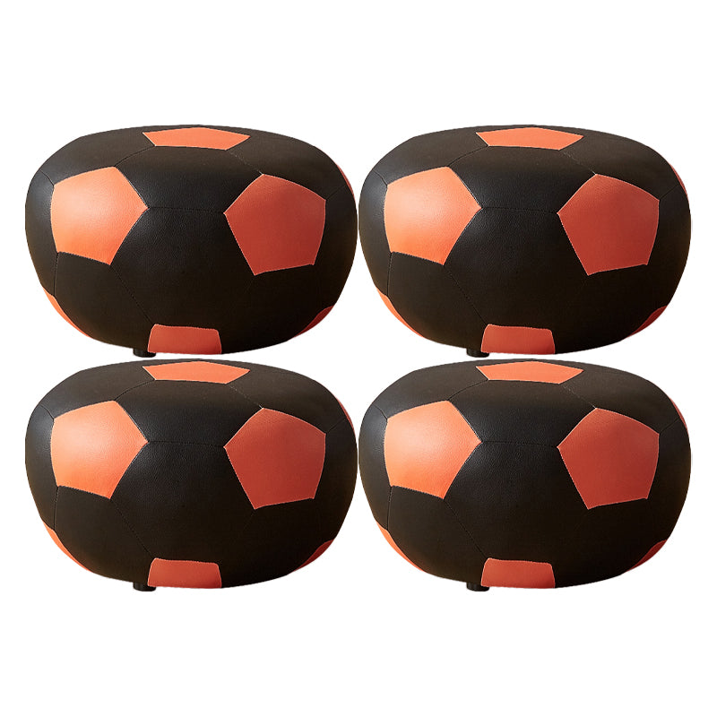 Stain Resistant Pouf Ottoman Faux Leather Specialty Contemporary Ottoman