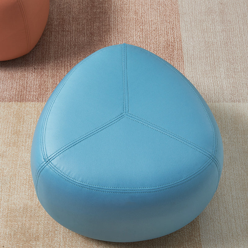 Modern Novelty Shape Ottoman Plain Leather Ottoman Stoolfor Living Room