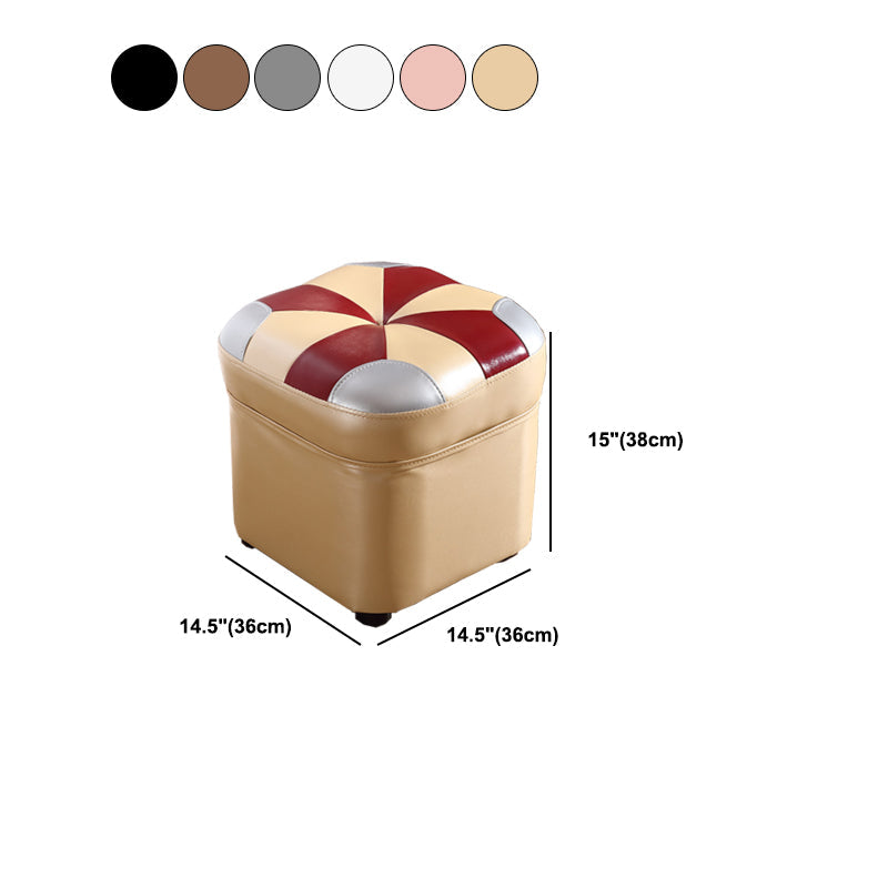 Panel de contraste otomano cuadrado moderno Posque de cuero de cuero genuino otomano