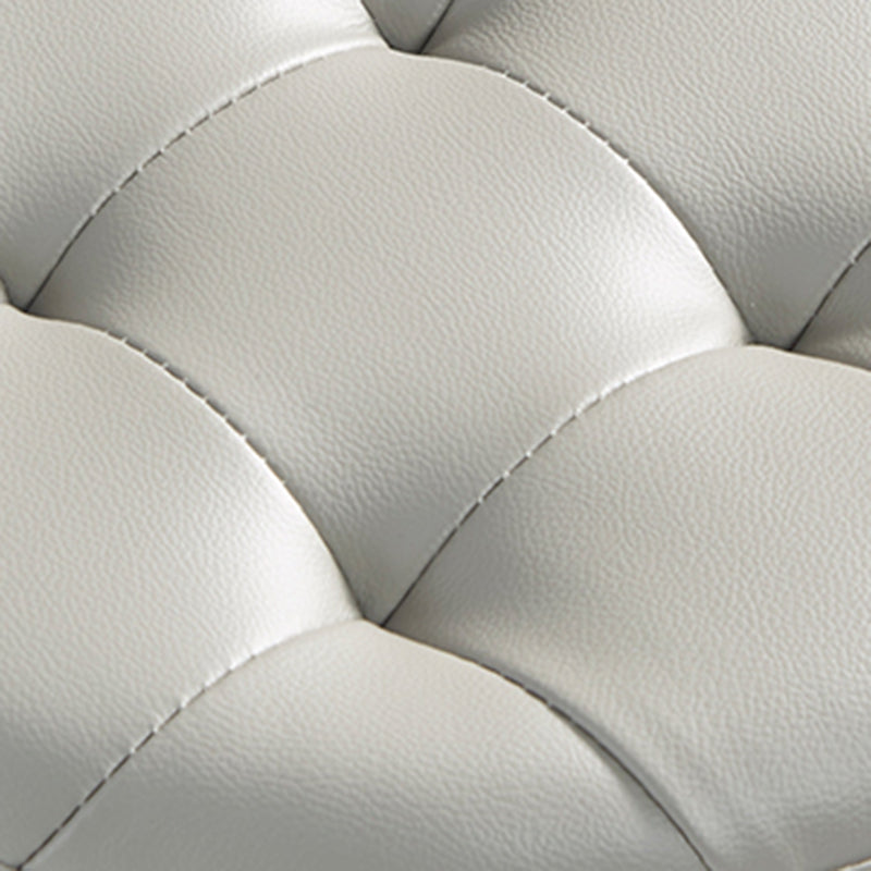 Modern Water Resistant Pouf Circular White Faux Leather Ottoman Clearhalo 'furn' 'furn_ottomans_poufs' 'Furniture' 'Living Room Furniture' 'Ottomans & Poufs' 'ottomans_poufs' 5851314