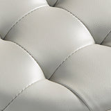 Modern Water Resistant Pouf Circular White Faux Leather Ottoman Clearhalo 'furn' 'furn_ottomans_poufs' 'Furniture' 'Living Room Furniture' 'Ottomans & Poufs' 'ottomans_poufs' 5851314