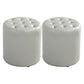 Modern Water Resistant Pouf Circular White Faux Leather Ottoman Grey 2 Piece Set Clearhalo 'furn' 'furn_ottomans_poufs' 'Furniture' 'Living Room Furniture' 'Ottomans & Poufs' 'ottomans_poufs' 5851317