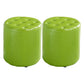 Modern Water Resistant Pouf Circular White Faux Leather Ottoman Green 2 Piece Set Clearhalo 'furn' 'furn_ottomans_poufs' 'Furniture' 'Living Room Furniture' 'Ottomans & Poufs' 'ottomans_poufs' 5851330