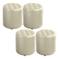 Modern Water Resistant Pouf Circular White Faux Leather Ottoman Champagne 4 Piece Set Clearhalo 'furn' 'furn_ottomans_poufs' 'Furniture' 'Living Room Furniture' 'Ottomans & Poufs' 'ottomans_poufs' 5851334