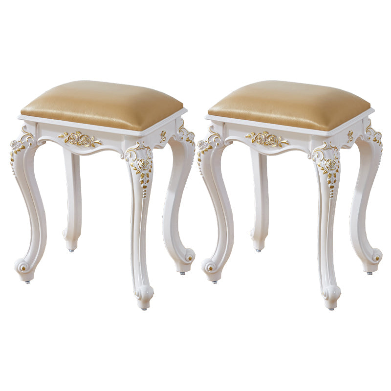 Vintage PU Leather Ottoman Plain Rectangle Stain Resistant Pouf Chair Gold 2 Piece Set Clearhalo 'furn' 'furn_ottomans_poufs' 'Furniture' 'Living Room Furniture' 'Ottomans & Poufs' 'ottomans_poufs' 5851360