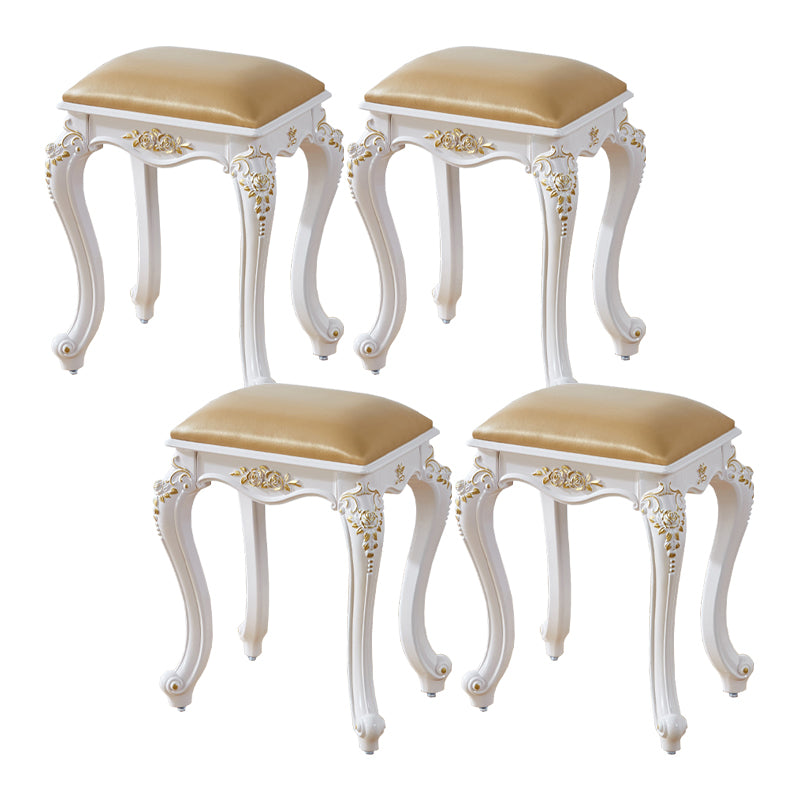 Vintage PU Leather Ottoman Plain Rectangle Stain Resistant Pouf Chair Gold 4 Piece Set Clearhalo 'furn' 'furn_ottomans_poufs' 'Furniture' 'Living Room Furniture' 'Ottomans & Poufs' 'ottomans_poufs' 5851362