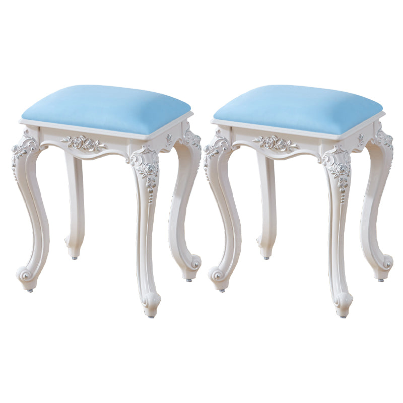 Vintage PU Leather Ottoman Plain Rectangle Stain Resistant Pouf Chair Blue-Silver 2 Piece Set Clearhalo 'furn' 'furn_ottomans_poufs' 'Furniture' 'Living Room Furniture' 'Ottomans & Poufs' 'ottomans_poufs' 5851371