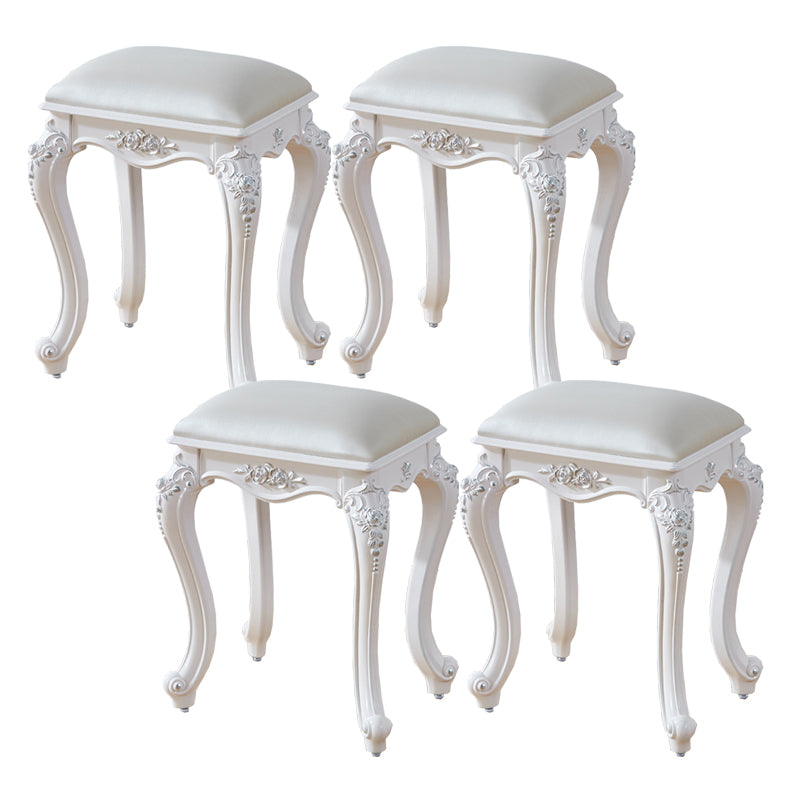 Vintage PU Leather Ottoman Plain Rectangle Stain Resistant Pouf Chair White-Silver 4 Piece Set Clearhalo 'furn' 'furn_ottomans_poufs' 'Furniture' 'Living Room Furniture' 'Ottomans & Poufs' 'ottomans_poufs' 5851375