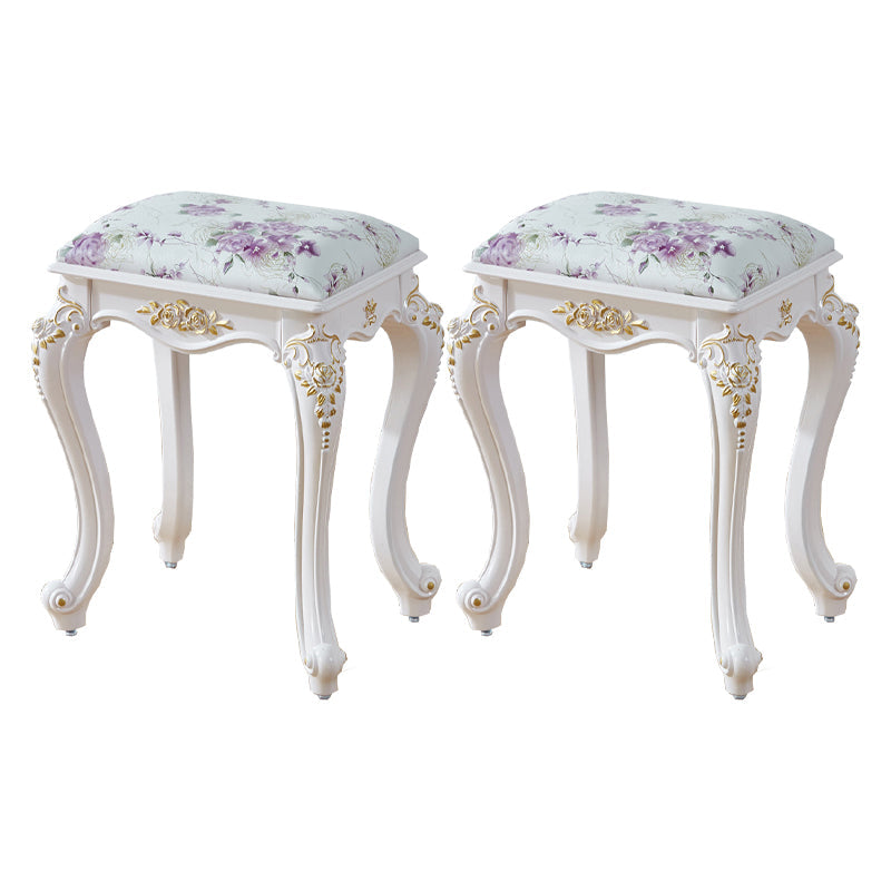 Vintage PU Leather Ottoman Plain Rectangle Stain Resistant Pouf Chair Purple Gold 2 Piece Set Clearhalo 'furn' 'furn_ottomans_poufs' 'Furniture' 'Living Room Furniture' 'Ottomans & Poufs' 'ottomans_poufs' 5851380