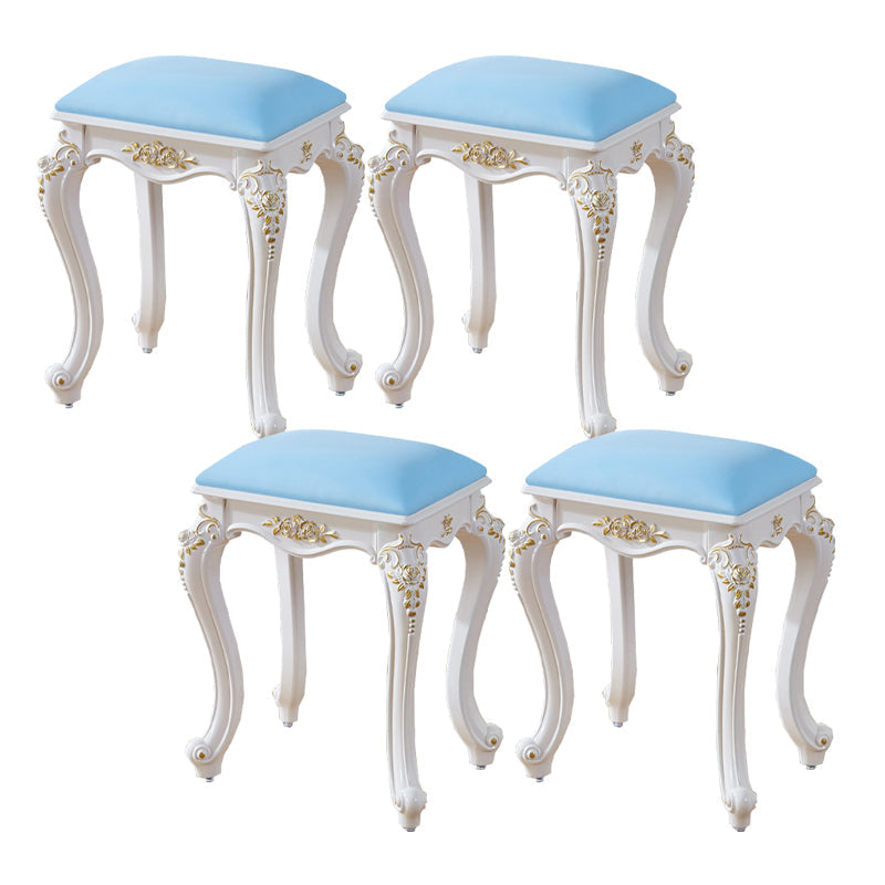 Vintage PU Leather Ottoman Plain Rectangle Stain Resistant Pouf Chair Blue Gold 4 Piece Set Clearhalo 'furn' 'furn_ottomans_poufs' 'Furniture' 'Living Room Furniture' 'Ottomans & Poufs' 'ottomans_poufs' 5851393