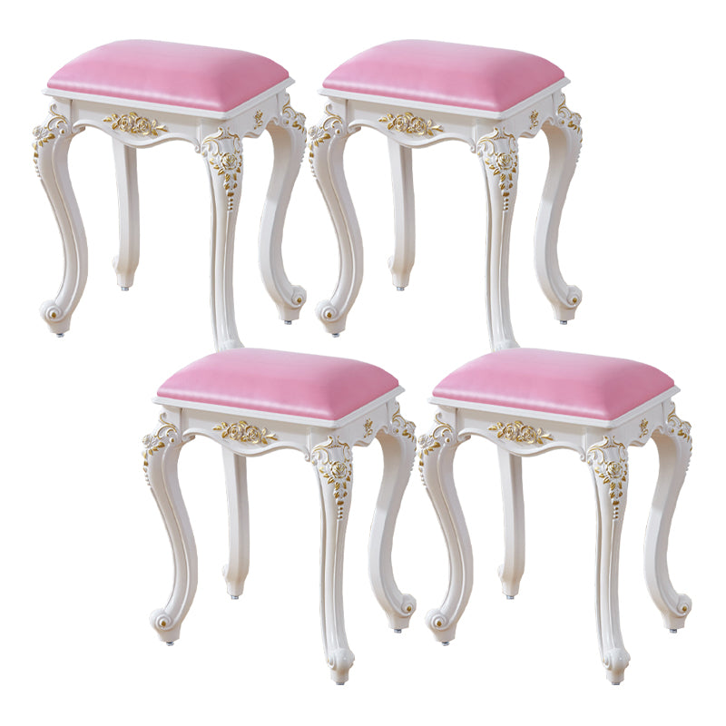 Vintage PU Leather Ottoman Plain Rectangle Stain Resistant Pouf Chair Pink Gold 4 Piece Set Clearhalo 'furn' 'furn_ottomans_poufs' 'Furniture' 'Living Room Furniture' 'Ottomans & Poufs' 'ottomans_poufs' 5851396