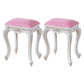 Vintage PU Leather Ottoman Plain Rectangle Stain Resistant Pouf Chair Pink-Silver 2 Piece Set Clearhalo 'furn' 'furn_ottomans_poufs' 'Furniture' 'Living Room Furniture' 'Ottomans & Poufs' 'ottomans_poufs' 5851401