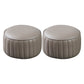 Modern Round Ottoman Pouf Genuine Leather Solid Water Resistant Ottoman for Children Brown 2 Piece Set Clearhalo 'furn' 'furn_ottomans_poufs' 'Furniture' 'Living Room Furniture' 'Ottomans & Poufs' 'ottomans_poufs' 5851415