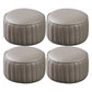 Modern Round Ottoman Pouf Genuine Leather Solid Water Resistant Ottoman for Children Brown 4 Piece Set Clearhalo 'furn' 'furn_ottomans_poufs' 'Furniture' 'Living Room Furniture' 'Ottomans & Poufs' 'ottomans_poufs' 5851418
