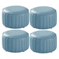 Modern Round Ottoman Pouf Genuine Leather Solid Water Resistant Ottoman for Children Blue 4 Piece Set Clearhalo 'furn' 'furn_ottomans_poufs' 'Furniture' 'Living Room Furniture' 'Ottomans & Poufs' 'ottomans_poufs' 5851424