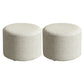 Contemporary Footstool Ottoman Fabric Upholstered Solid Color Round Ottoman 11"L x 11"W x 8"H Khaki 2 Piece Set Clearhalo 'furn' 'furn_ottomans_poufs' 'Furniture' 'Living Room Furniture' 'Ottomans & Poufs' 'ottomans_poufs' 5851477