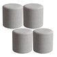 Contemporary Footstool Ottoman Fabric Upholstered Solid Color Round Ottoman 11"L x 11"W x 11"H Light Gray 4 Piece Set Clearhalo 'furn' 'furn_ottomans_poufs' 'Furniture' 'Living Room Furniture' 'Ottomans & Poufs' 'ottomans_poufs' 5851484