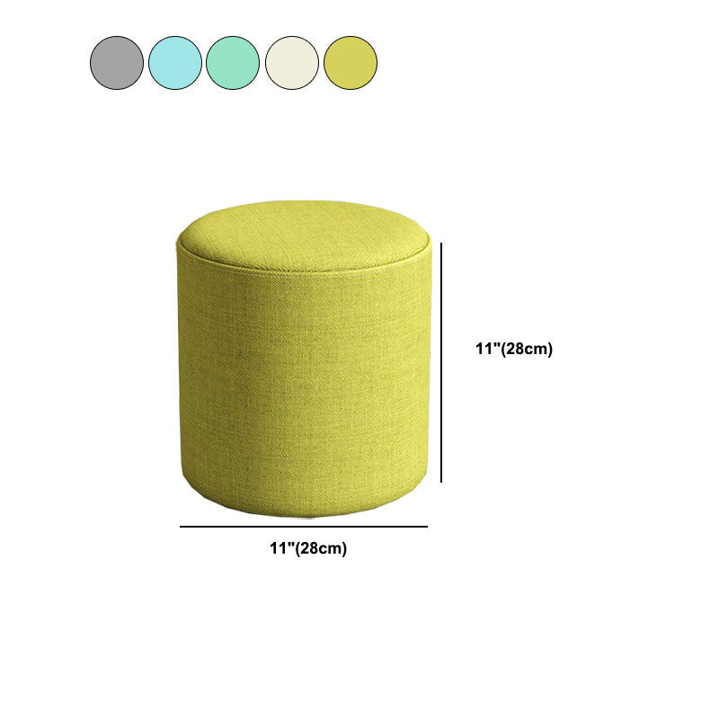 Contemporary Footstool Ottoman Fabric Upholstered Solid Color Round Ottoman Clearhalo 'furn' 'furn_ottomans_poufs' 'Furniture' 'Living Room Furniture' 'Ottomans & Poufs' 'ottomans_poufs' 5851513