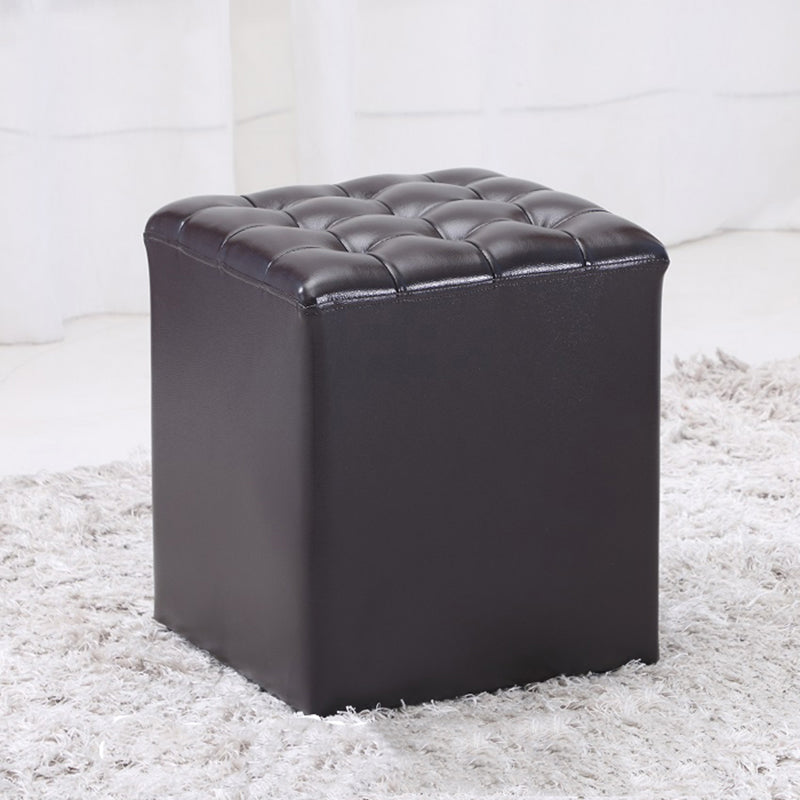 Genuine Leather Ottoman Tufted Square Whole Colored Water Resistant Cube Ottoman Clearhalo 'furn' 'furn_ottomans_poufs' 'Furniture' 'Living Room Furniture' 'Ottomans & Poufs' 'ottomans_poufs' 5851603