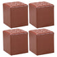 Genuine Leather Ottoman Tufted Square Whole Colored Water Resistant Cube Ottoman Brown 4 Piece Set Clearhalo 'furn' 'furn_ottomans_poufs' 'Furniture' 'Living Room Furniture' 'Ottomans & Poufs' 'ottomans_poufs' 5851604