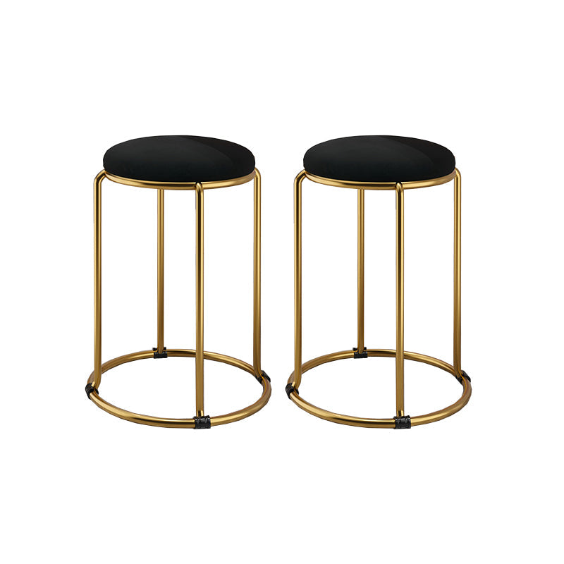 Tela otomana contemporánea marco de metal tapizado otomano redondo