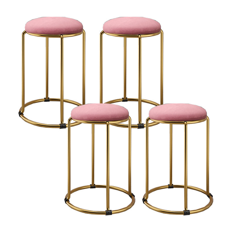 Tela otomana contemporánea marco de metal tapizado otomano redondo