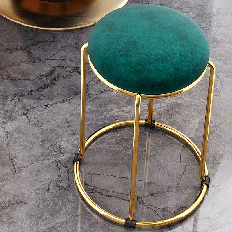 Tela otomana contemporánea marco de metal tapizado otomano redondo