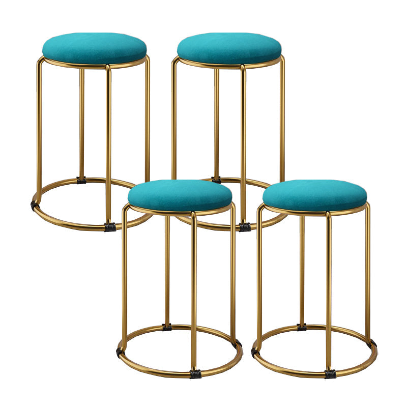 Tela otomana contemporánea marco de metal tapizado otomano redondo