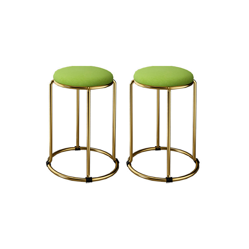 Tela otomana contemporánea marco de metal tapizado otomano redondo